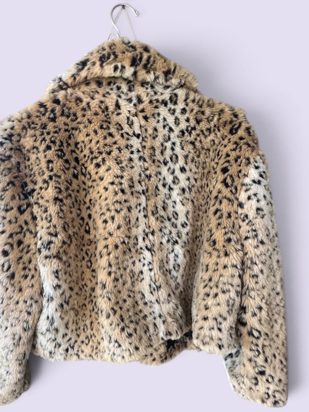 Mossimo Vintage Leopard Print Faux Fur Cropped Coat Jacket XXL - Picture 3 of 5